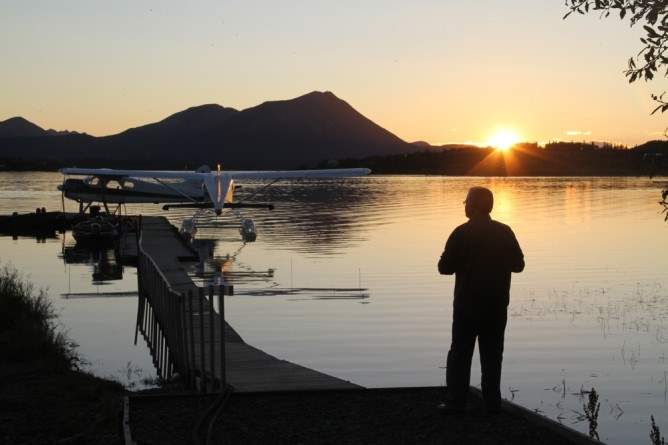 Sunset at Mission Lodge in Bristol Bay Alaska