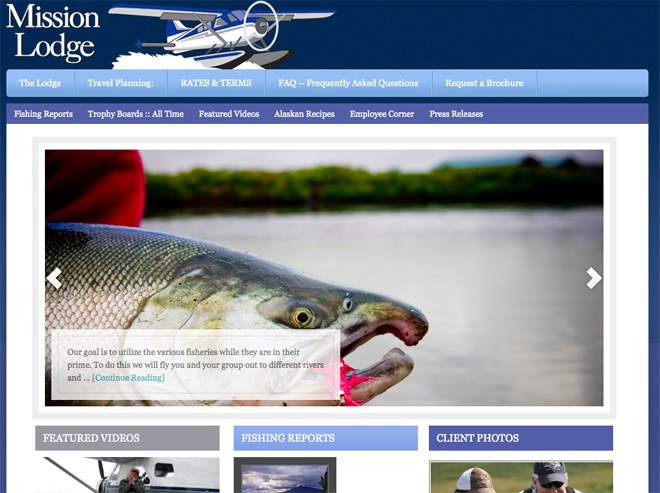 screen shot of website Screen shot of the new Mission Lodge website
